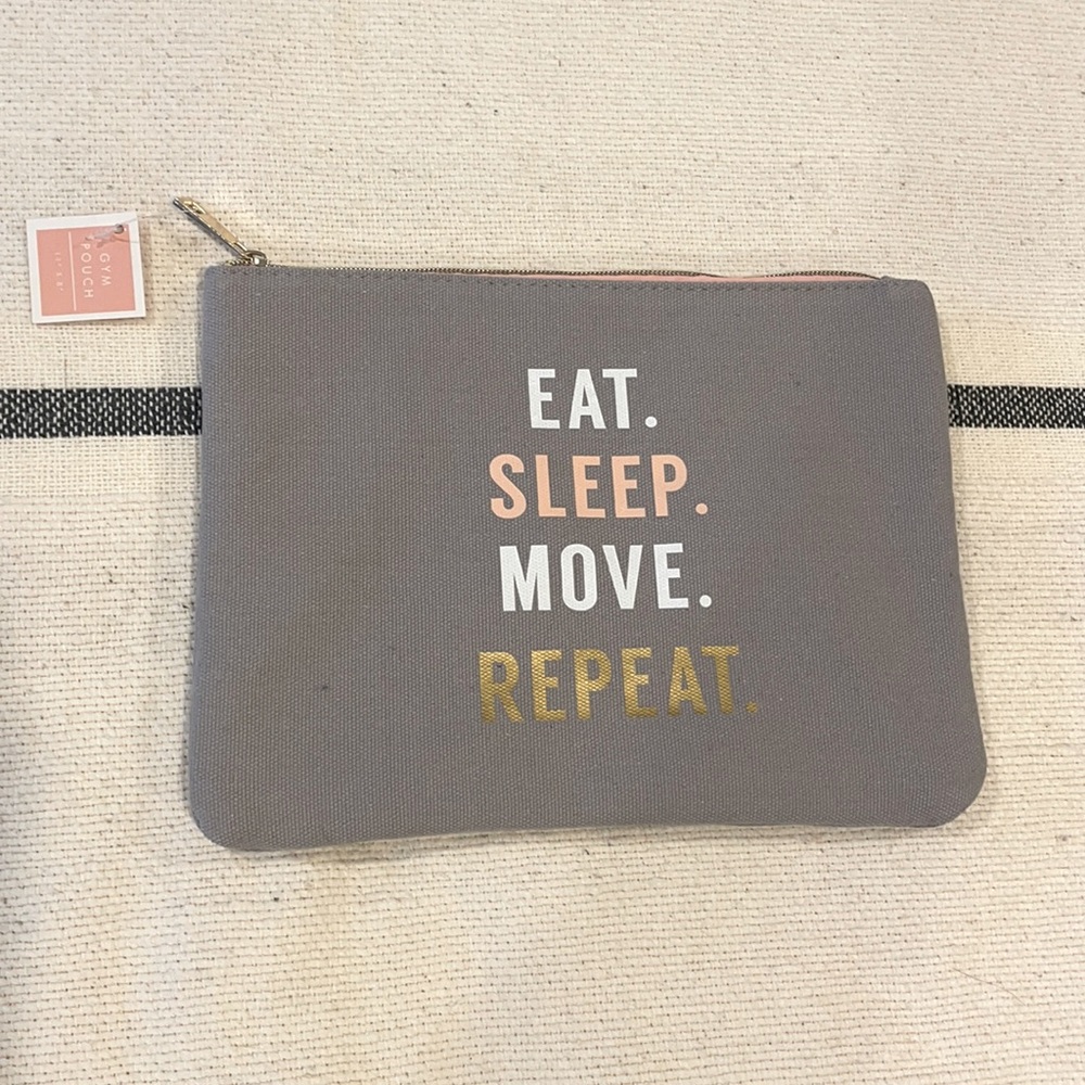 eat sleep move repeat gym pouch